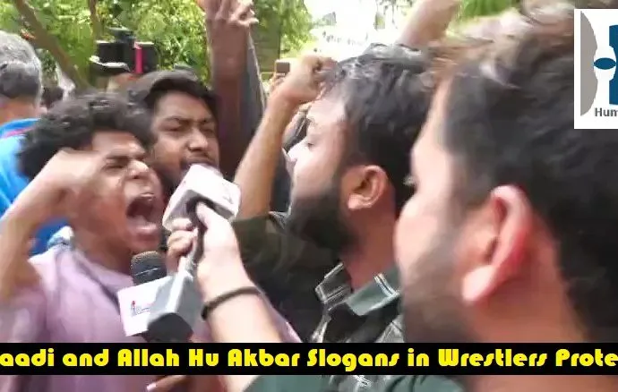 Azaadi Slogans in Wrestlers Protest